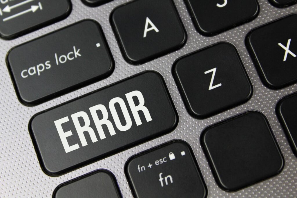 Computer keyboard with error key