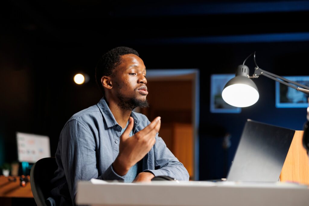 Confused person looking for ways to finish his tasks at home