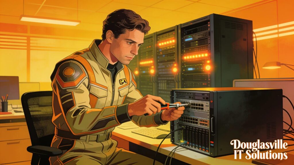 TekNation IT technician maintaining server infrastructure for West Georgia businesses.
