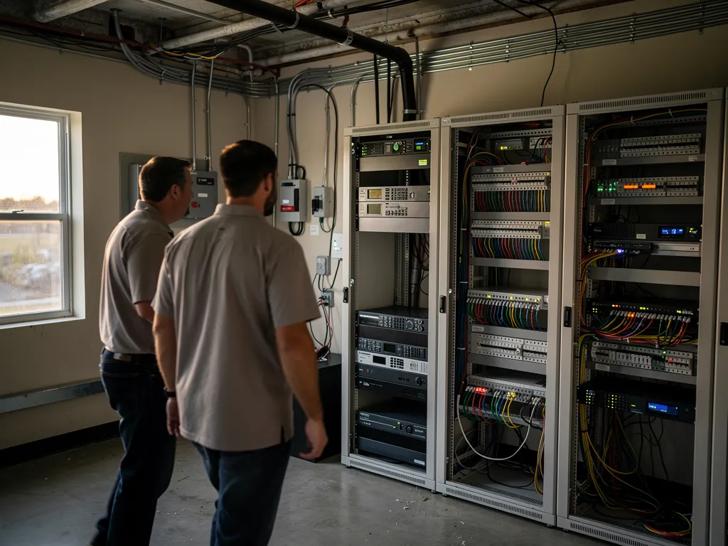 IT technician monitoring network systems for a Villa Rica client