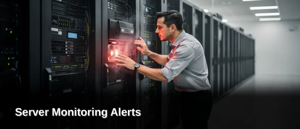 Server health monitoring catches the small warning signs that precede a major failure. At its